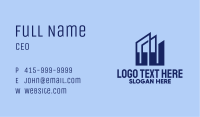 Blue Building Towers  Business Card Image Preview