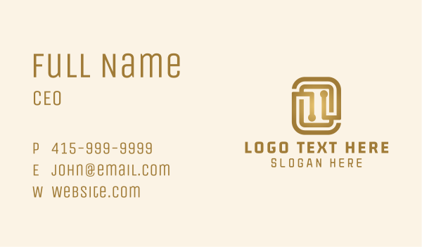 Gold Fintech Letter O Business Card Design Image Preview