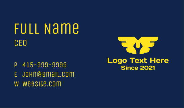 Mechanic Wrench  Wings  Business Card Design Image Preview