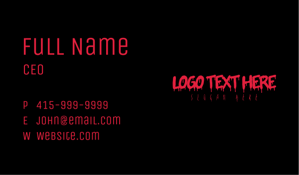 Spooky Blood Wordmark Business Card Design Image Preview