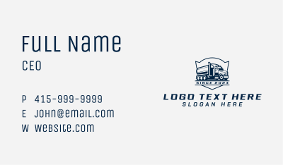 Fuel Truck Transportation Business Card Image Preview