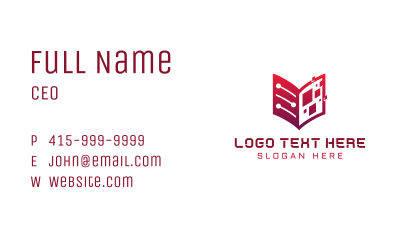 Red Digital Tech Book Business Card Image Preview