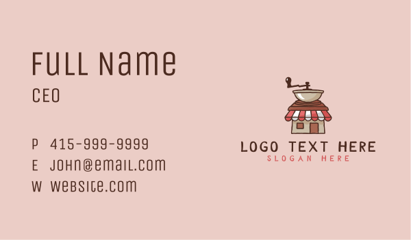 Coffee Grinder Shop  Business Card Design Image Preview