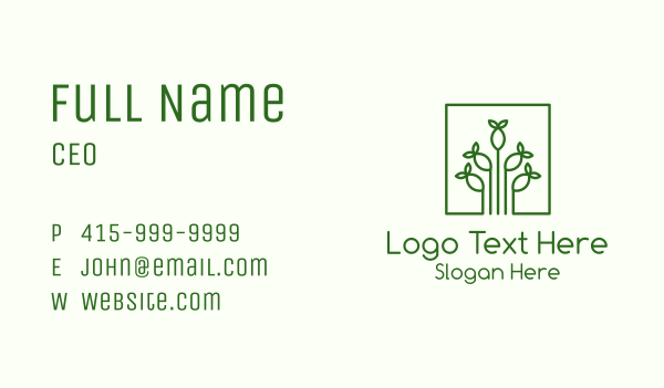 Simple Plant Seed Business Card Design Image Preview