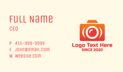 Orange Modern Camera Business Card Image Preview