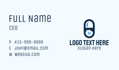 Blue Pharmacy Home Business Card Image Preview
