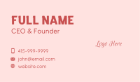 Feminine Handwritten Wordmark Business Card Image Preview