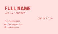 Feminine Handwritten Wordmark Business Card Image Preview