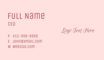 Feminine Handwritten Wordmark Business Card Image Preview
