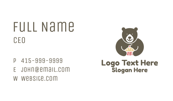 Bear Cupcake Business Card Design