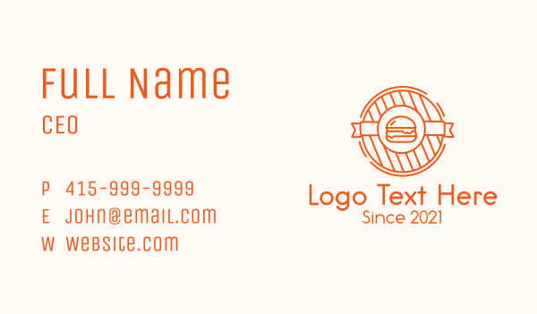 Hamburger Grill Badge Business Card Design Image Preview