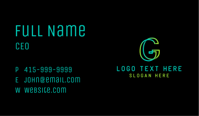 Monoline Gradient Letter G Business Card Image Preview