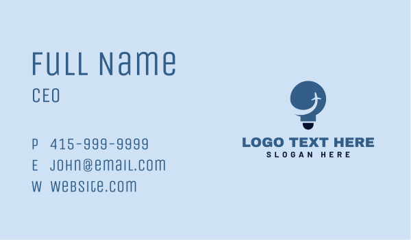 Light Bulb Airplane Travel Business Card Design Image Preview