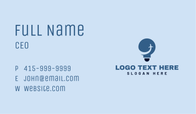 Light Bulb Airplane Travel Business Card Image Preview