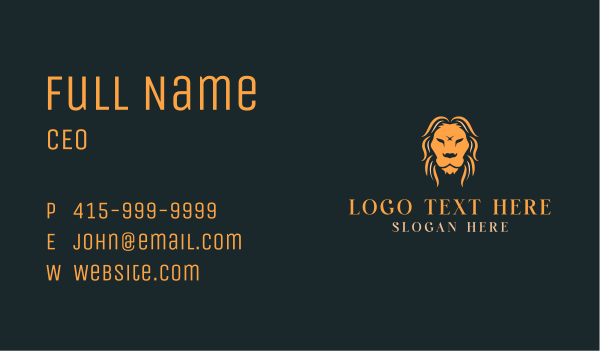 Jungle Wild Lion Business Card Design Image Preview