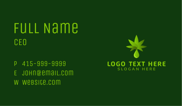 Cannabis Hemp Oil Business Card Design Image Preview