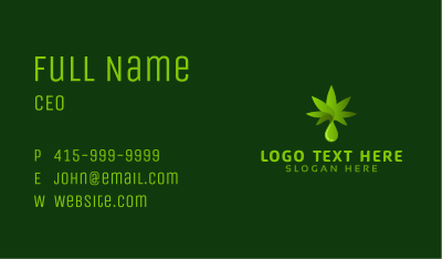 Cannabis Hemp Oil Business Card Image Preview