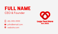 Red Charity Heart  Business Card Image Preview