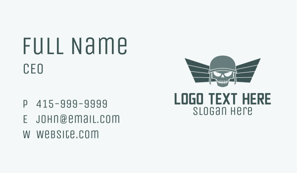 Wing Skull Airforce Business Card Design Image Preview