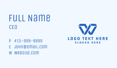 Business Firm Letter W Business Card Image Preview