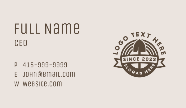 Garden Shovel Tool  Business Card Design Image Preview