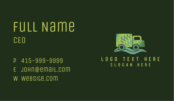 Green Leaf Truck Business Card Design Image Preview