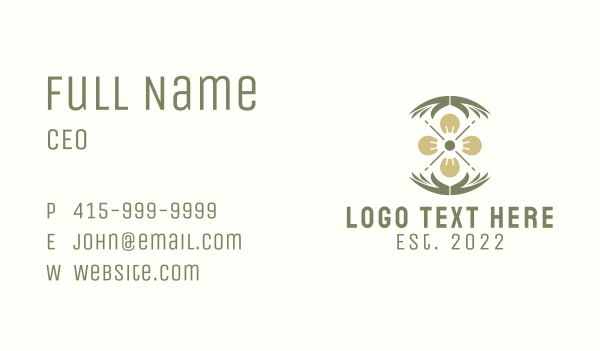 Flower Hand Gardening  Business Card Design Image Preview