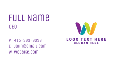 Design Firm Letter W Business Card Image Preview