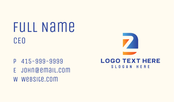 Tourism Agency Letter D & Z Business Card Design Image Preview