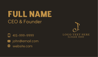 Gold Letter J Business Business Card Design