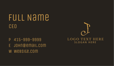 Gold Letter J Business Business Card Image Preview