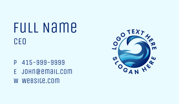 Abstract Water Wave Business Card Design Image Preview
