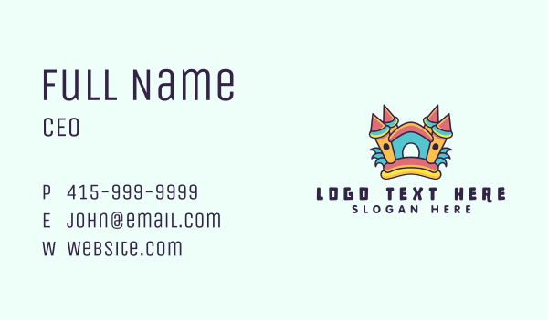 Castle Bounce House Toy Business Card Design Image Preview