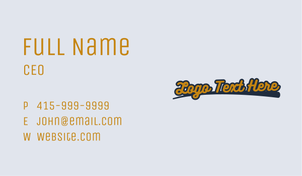 Cursive Stroke Wordmark Business Card Design Image Preview