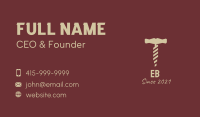 Brown Wine Corkscrew  Business Card Image Preview