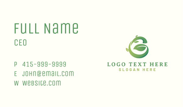 Natural Letter G Leaf Business Card Design Image Preview