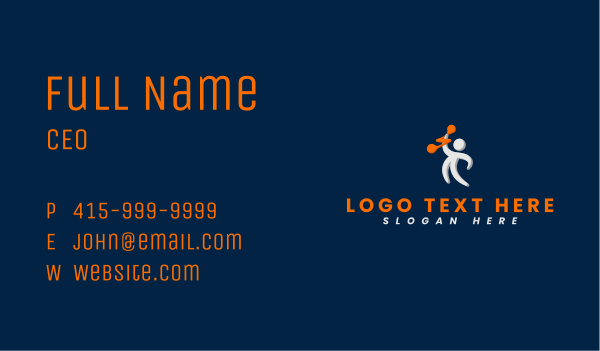 Human Barbell Fitness Business Card Design Image Preview