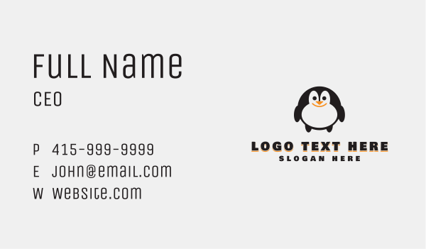 Penguin Toy Store Business Card Design Image Preview