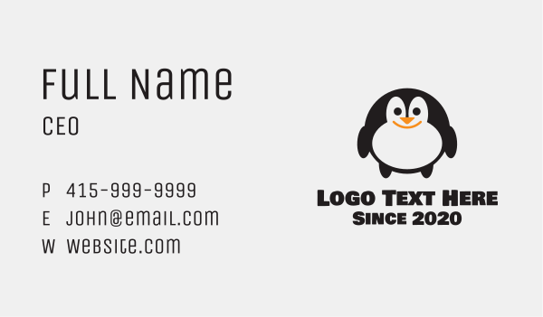Penguin Toy Store Business Card Design