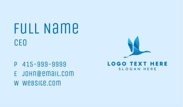 Blue Flying Swan Business Card Design Image Preview