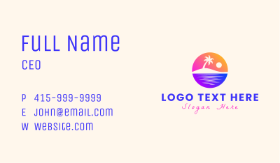 Island Beach Sunset Business Card Image Preview