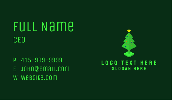 3D Christmas Tree  Business Card Design Image Preview