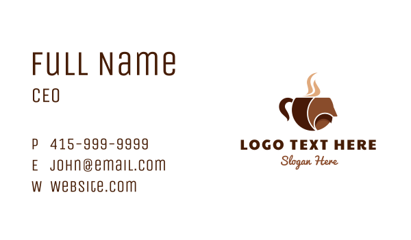 Coffee Cup Mustache Business Card Design Image Preview