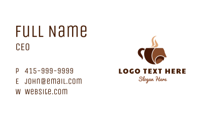 Coffee Cup Mustache Business Card Image Preview