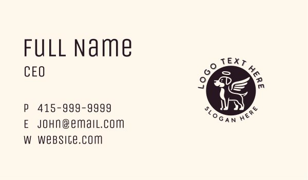 Halo Dog Wings Business Card Design Image Preview