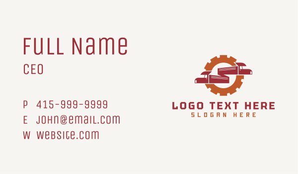 Gear Cargo Trucking Business Card Design Image Preview