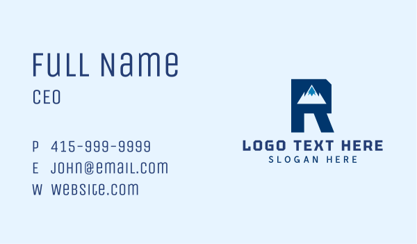 Mountain Peak Letter R Business Card Design Image Preview