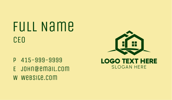 Hexagon Village Townhouse Business Card Design Image Preview