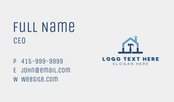 Home Improvement Hammer Business Card Design Image Preview