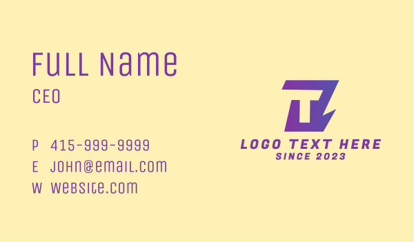 T & Z Business Monogram Business Card Design Image Preview